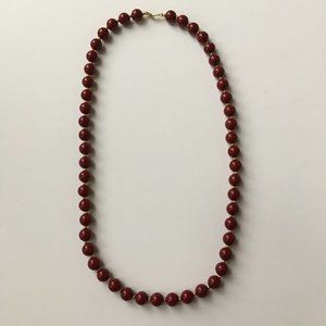 Burgundy Beaded Necklace